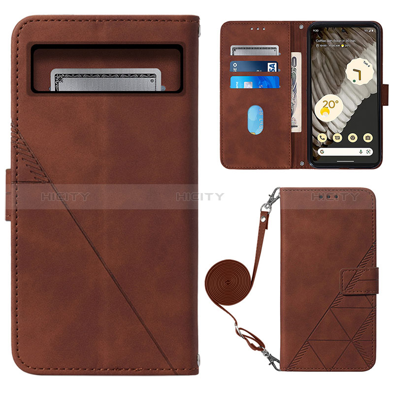 Funda de Cuero Cartera con Soporte Carcasa Y01B para Google Pixel 8 Pro 5G Marron