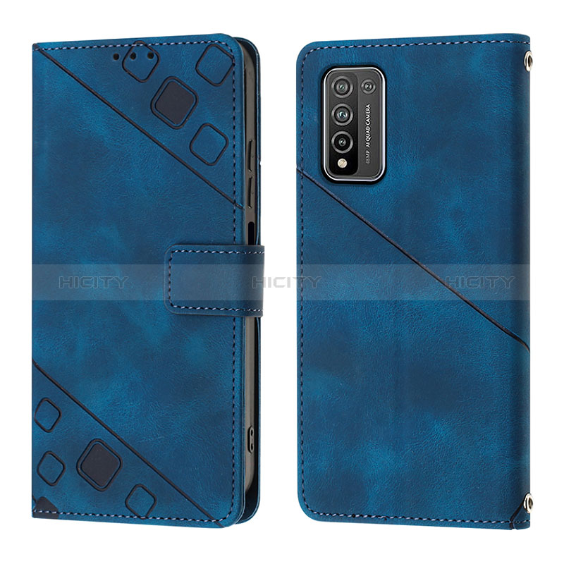 Funda de Cuero Cartera con Soporte Carcasa Y01B para Huawei Honor 10X Lite Azul