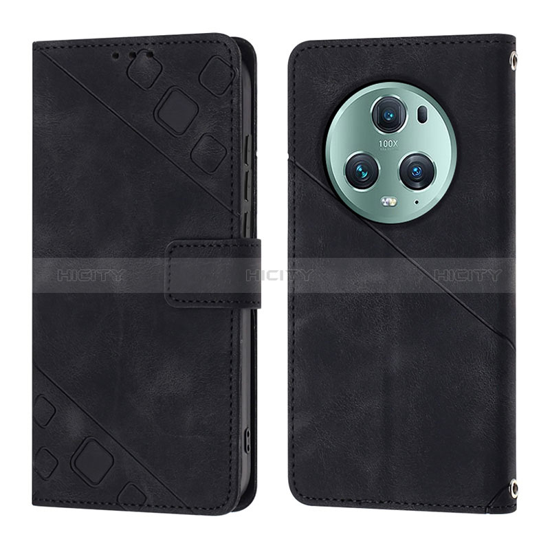 Funda de Cuero Cartera con Soporte Carcasa Y01B para Huawei Honor Magic5 Pro 5G Negro