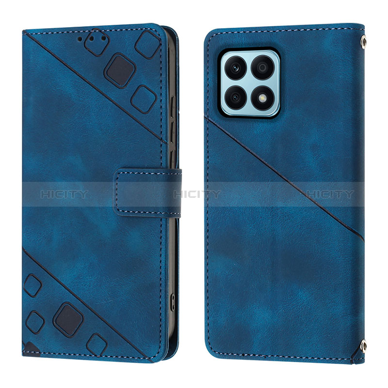 Funda de Cuero Cartera con Soporte Carcasa Y01B para Huawei Honor X8a 4G