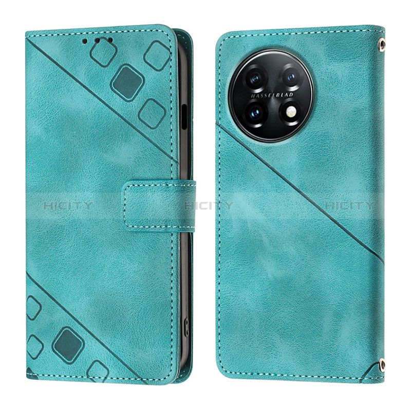 Funda de Cuero Cartera con Soporte Carcasa Y01B para OnePlus 11 5G Verde