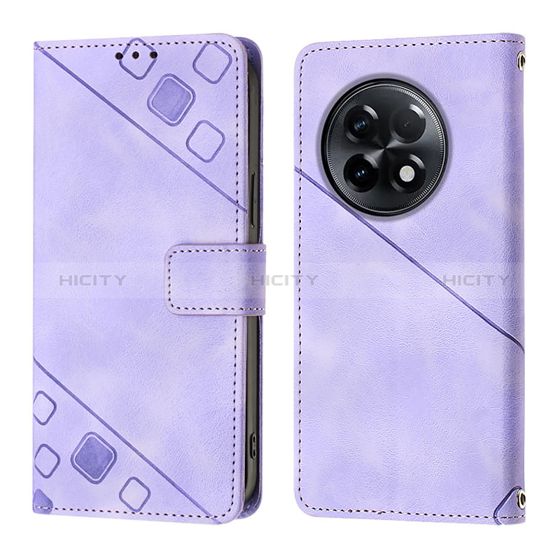 Funda de Cuero Cartera con Soporte Carcasa Y01B para OnePlus 11R 5G Morado