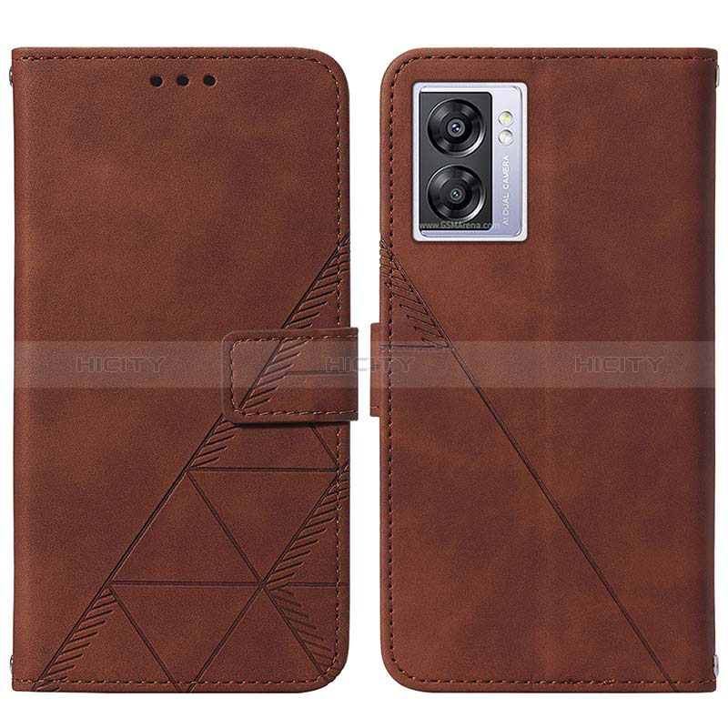 Funda de Cuero Cartera con Soporte Carcasa Y01B para Oppo A56S 5G Marron