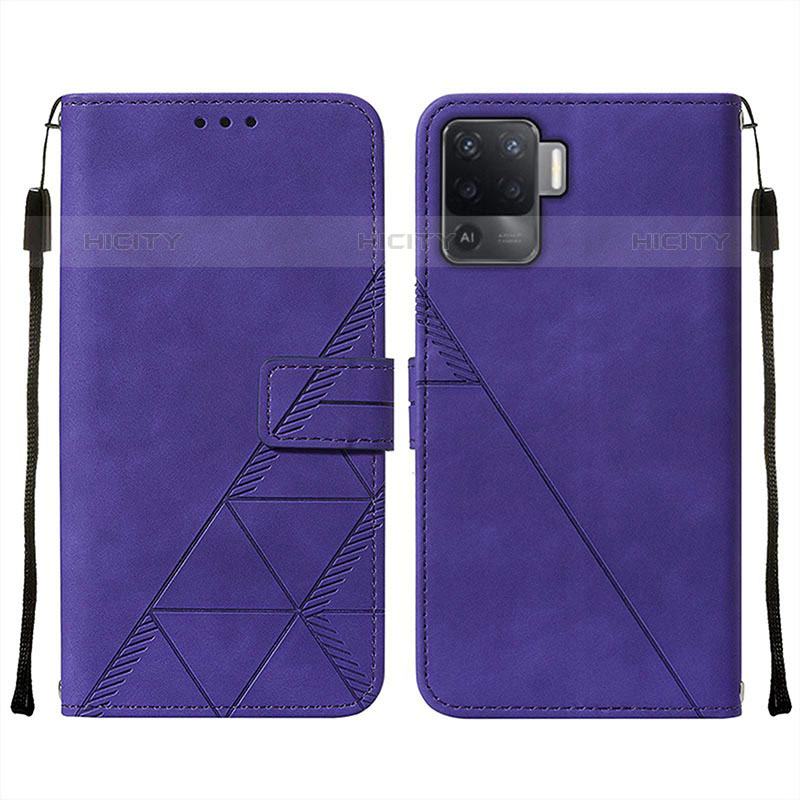 Funda de Cuero Cartera con Soporte Carcasa Y01B para Oppo A94 4G Morado