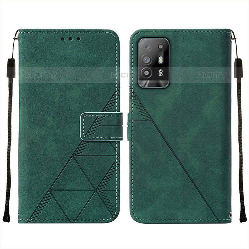 Funda de Cuero Cartera con Soporte Carcasa Y01B para Oppo A94 5G Verde