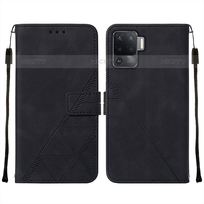 Funda de Cuero Cartera con Soporte Carcasa Y01B para Oppo F19 Pro Negro