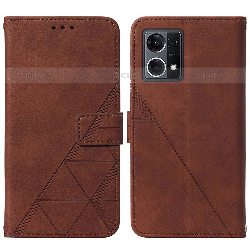 Funda de Cuero Cartera con Soporte Carcasa Y01B para Oppo F21 Pro 4G Marron