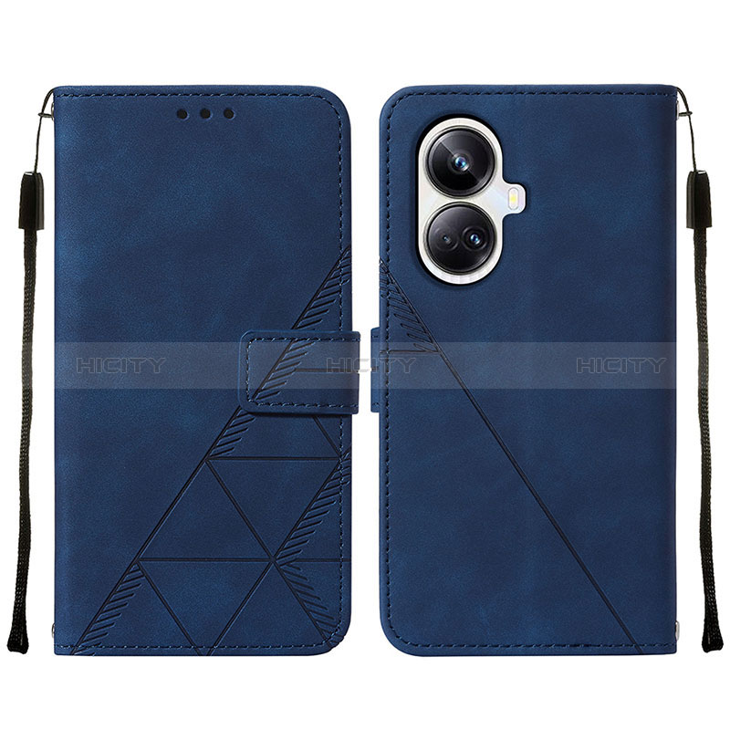 Funda de Cuero Cartera con Soporte Carcasa Y01B para Realme 10 Pro+ Plus 5G Azul