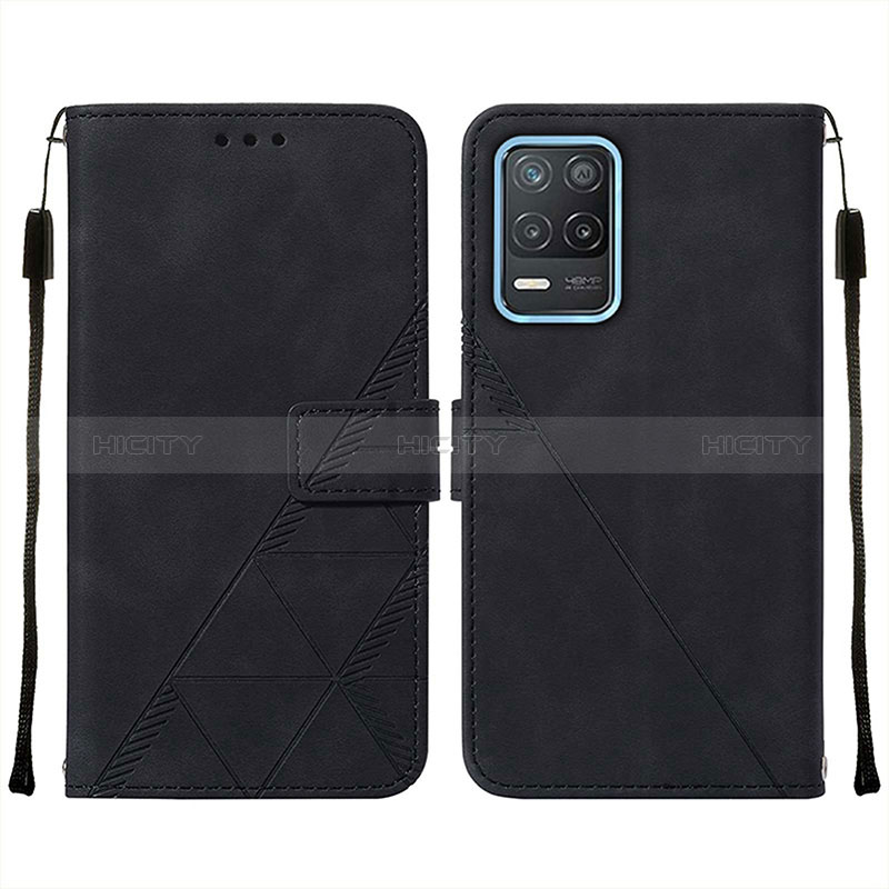 Funda de Cuero Cartera con Soporte Carcasa Y01B para Realme 8 5G Negro