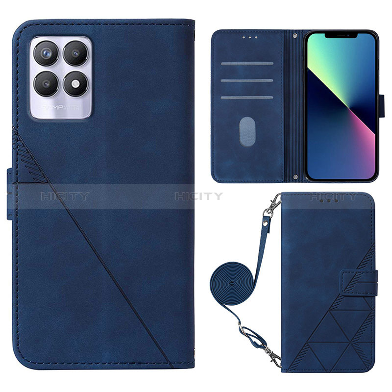 Funda de Cuero Cartera con Soporte Carcasa Y01B para Realme 8i Azul