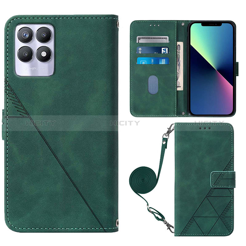 Funda de Cuero Cartera con Soporte Carcasa Y01B para Realme 8i Verde