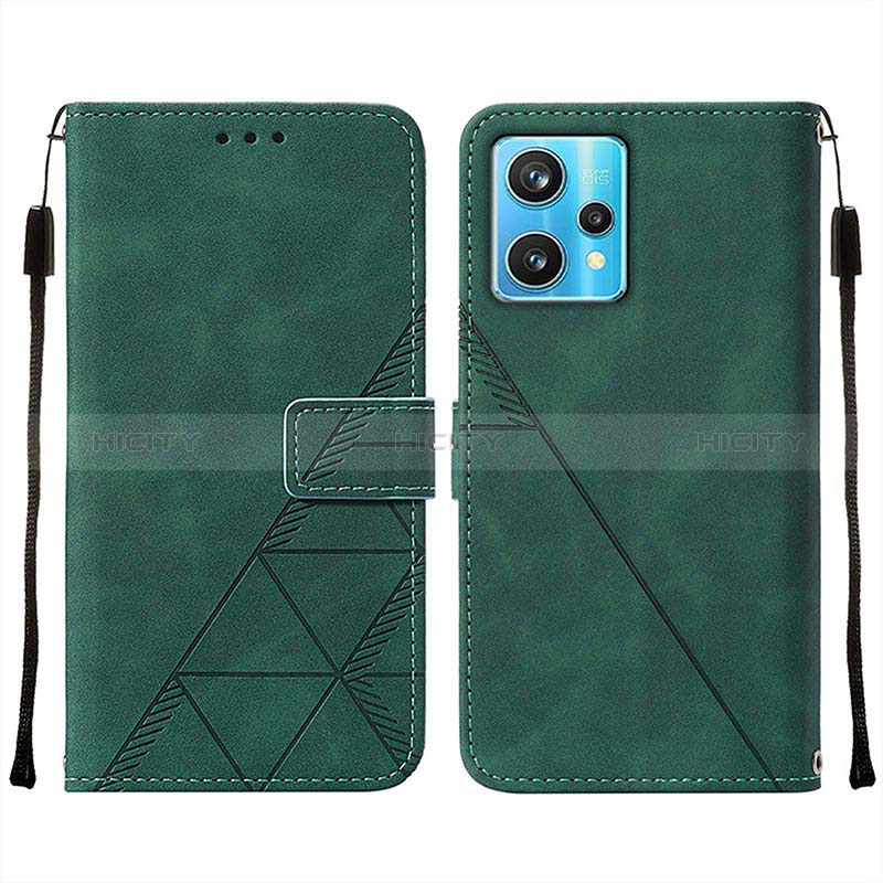 Funda de Cuero Cartera con Soporte Carcasa Y01B para Realme 9 5G Verde