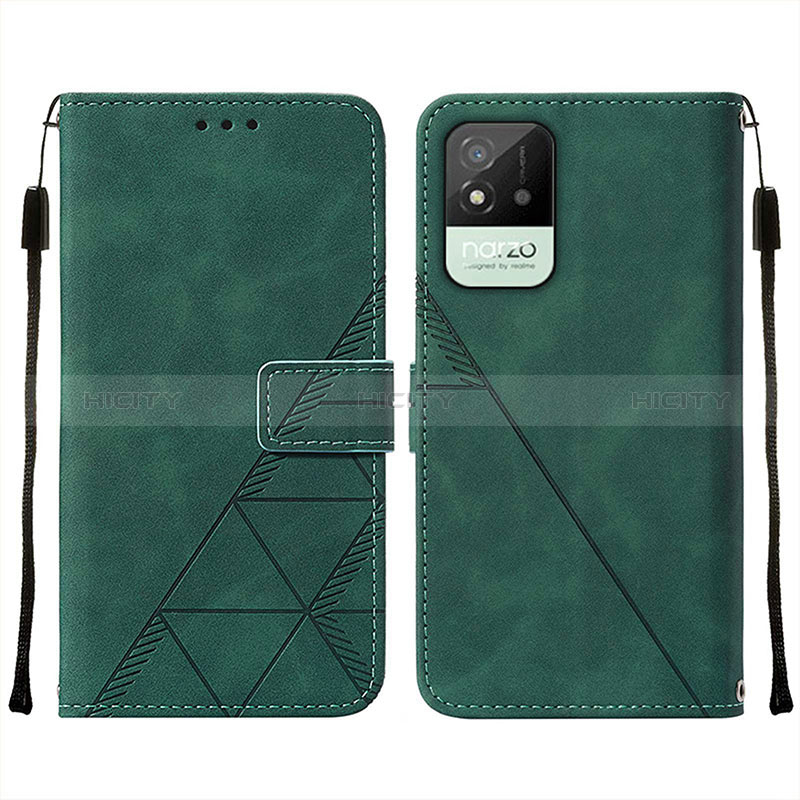 Funda de Cuero Cartera con Soporte Carcasa Y01B para Realme C11 (2021) Verde