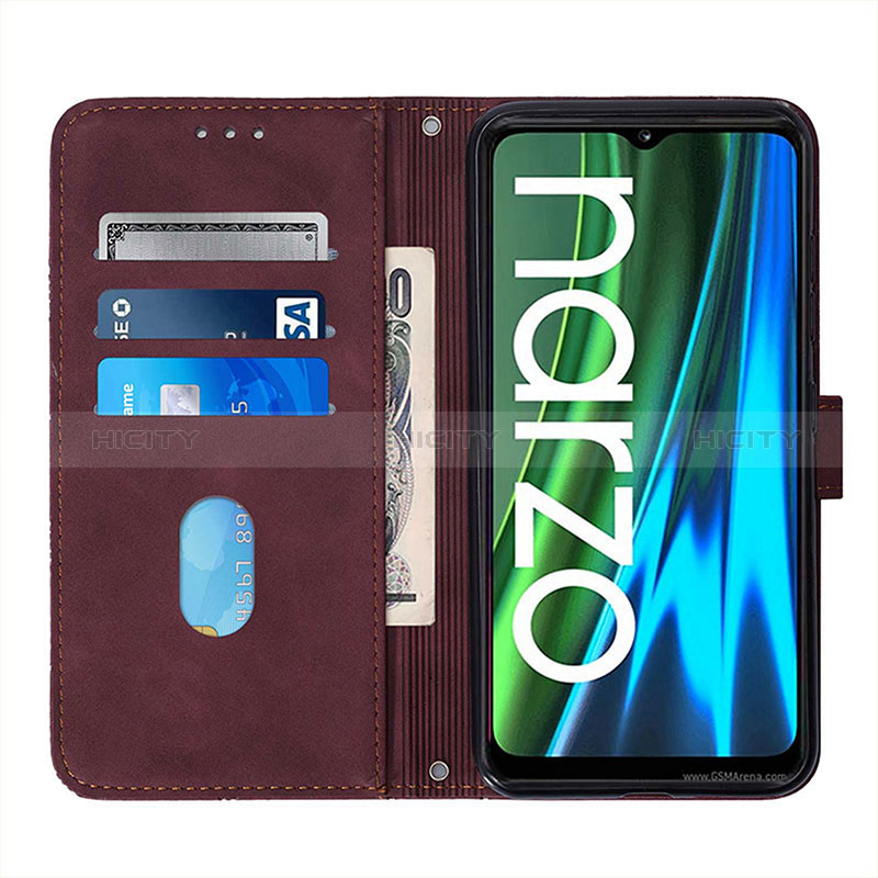 Funda de Cuero Cartera con Soporte Carcasa Y01B para Realme C20