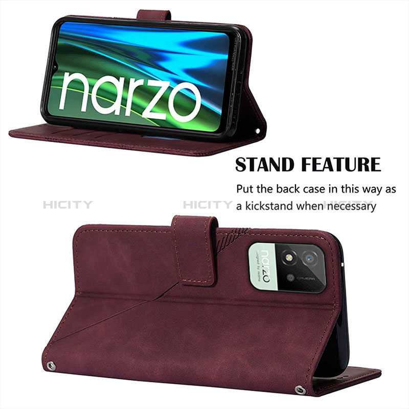 Funda de Cuero Cartera con Soporte Carcasa Y01B para Realme C20