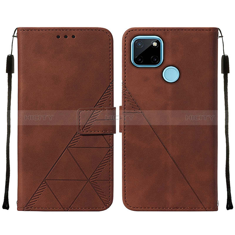 Funda de Cuero Cartera con Soporte Carcasa Y01B para Realme C21Y Marron