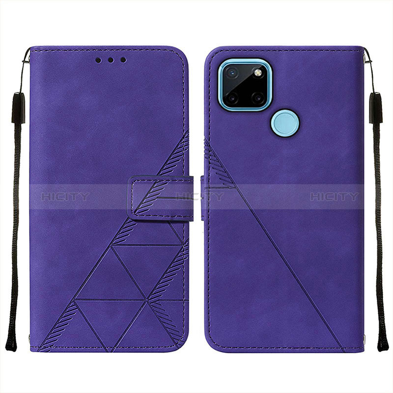 Funda de Cuero Cartera con Soporte Carcasa Y01B para Realme C21Y Morado