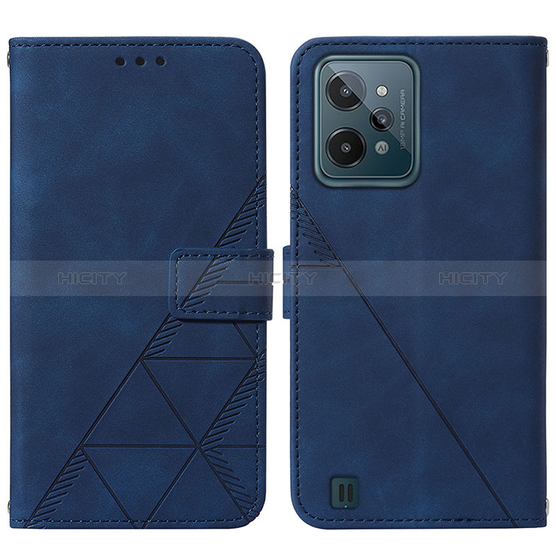 Funda de Cuero Cartera con Soporte Carcasa Y01B para Realme C31 Azul