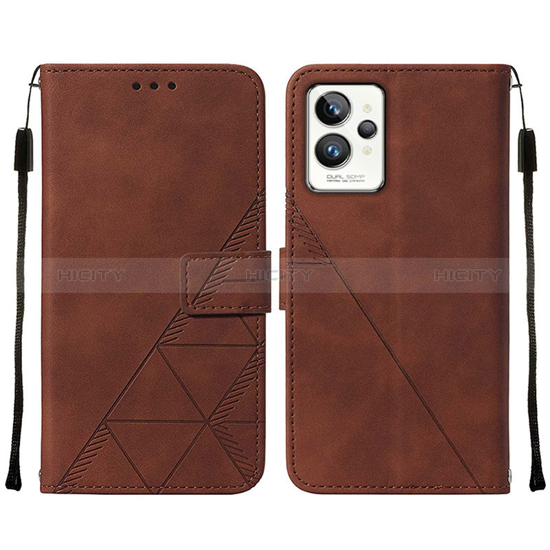 Funda de Cuero Cartera con Soporte Carcasa Y01B para Realme GT2 Pro 5G Marron