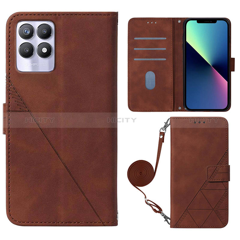 Funda de Cuero Cartera con Soporte Carcasa Y01B para Realme Narzo 50 4G Marron