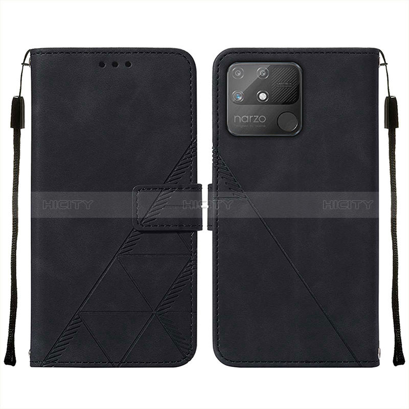 Funda de Cuero Cartera con Soporte Carcasa Y01B para Realme Narzo 50A Negro