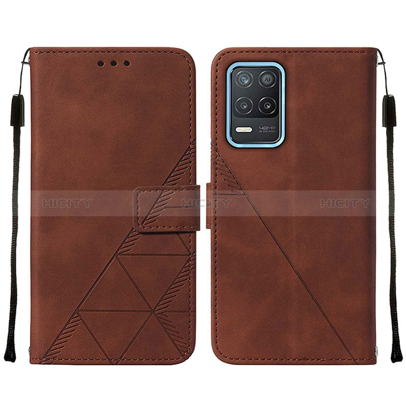 Funda de Cuero Cartera con Soporte Carcasa Y01B para Realme Q3i 5G Marron