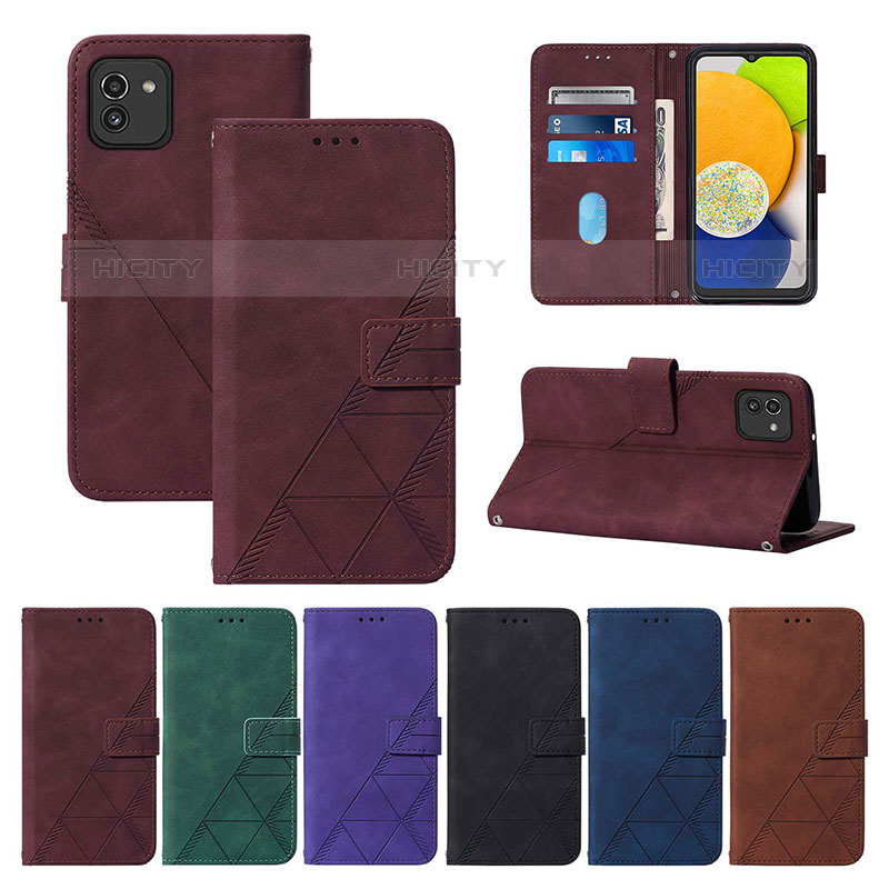 Funda de Cuero Cartera con Soporte Carcasa Y01B para Samsung Galaxy A03