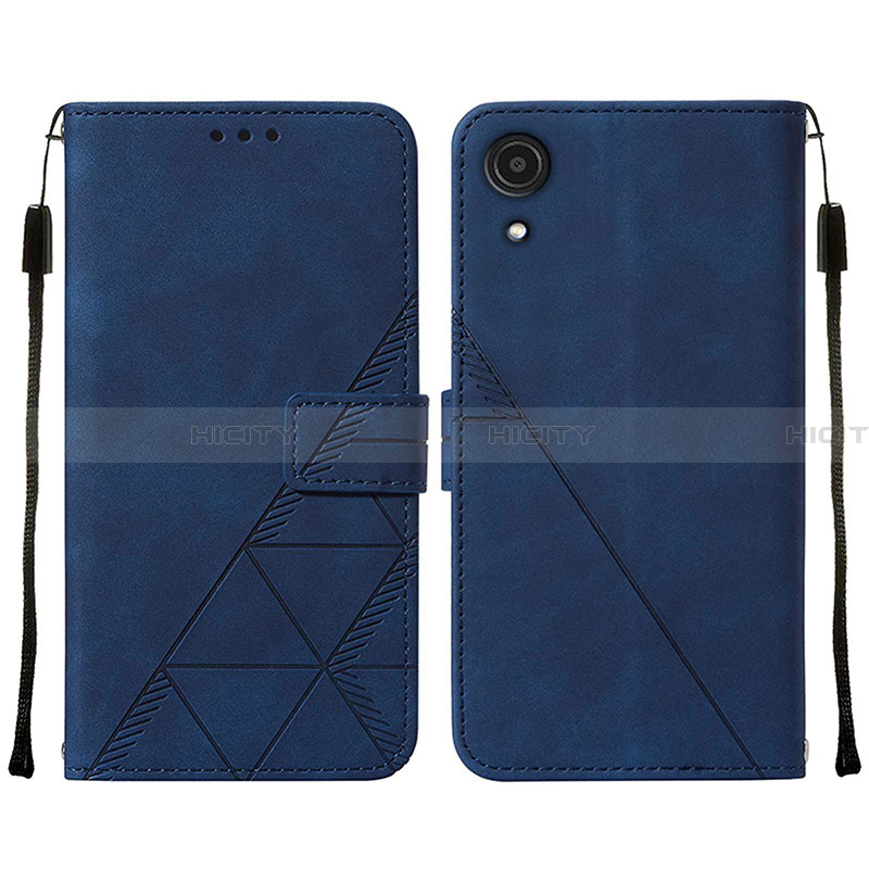 Funda de Cuero Cartera con Soporte Carcasa Y01B para Samsung Galaxy A03 Core Azul