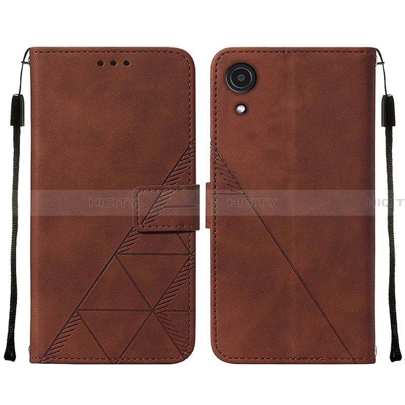 Funda de Cuero Cartera con Soporte Carcasa Y01B para Samsung Galaxy A03 Core Marron