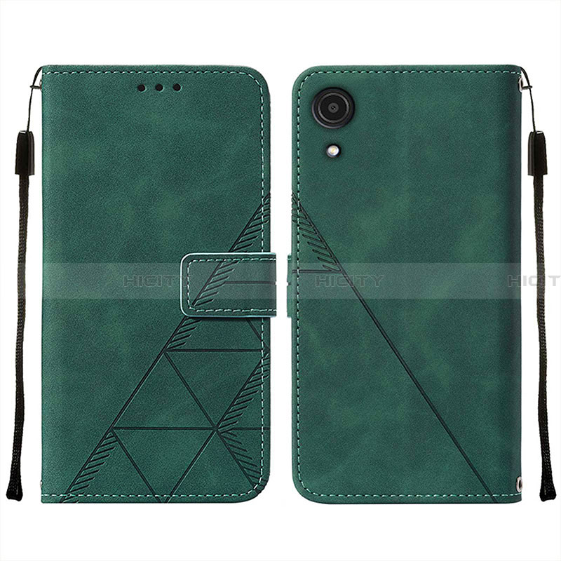 Funda de Cuero Cartera con Soporte Carcasa Y01B para Samsung Galaxy A03 Core Verde