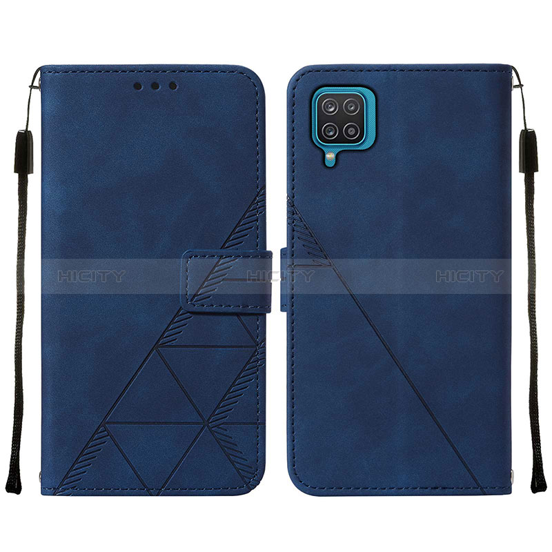 Funda de Cuero Cartera con Soporte Carcasa Y01B para Samsung Galaxy A12 5G Azul