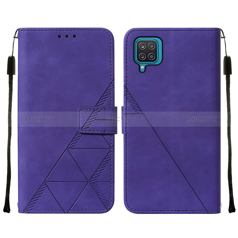 Funda de Cuero Cartera con Soporte Carcasa Y01B para Samsung Galaxy A12 Nacho Morado