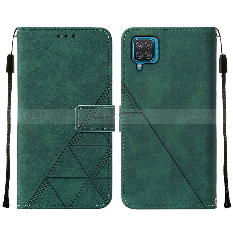 Funda de Cuero Cartera con Soporte Carcasa Y01B para Samsung Galaxy A12 Verde