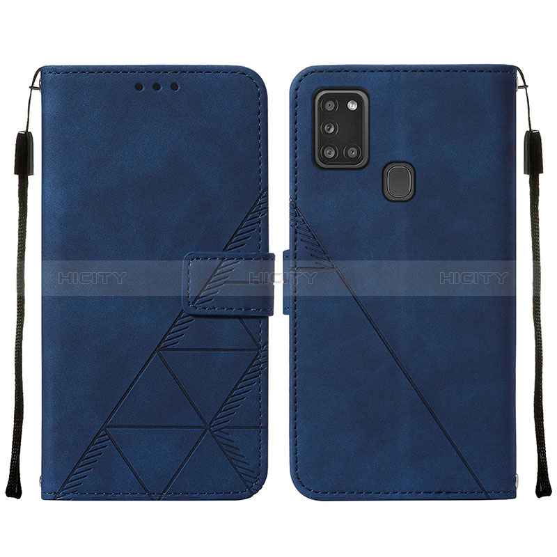 Funda de Cuero Cartera con Soporte Carcasa Y01B para Samsung Galaxy A21s Azul