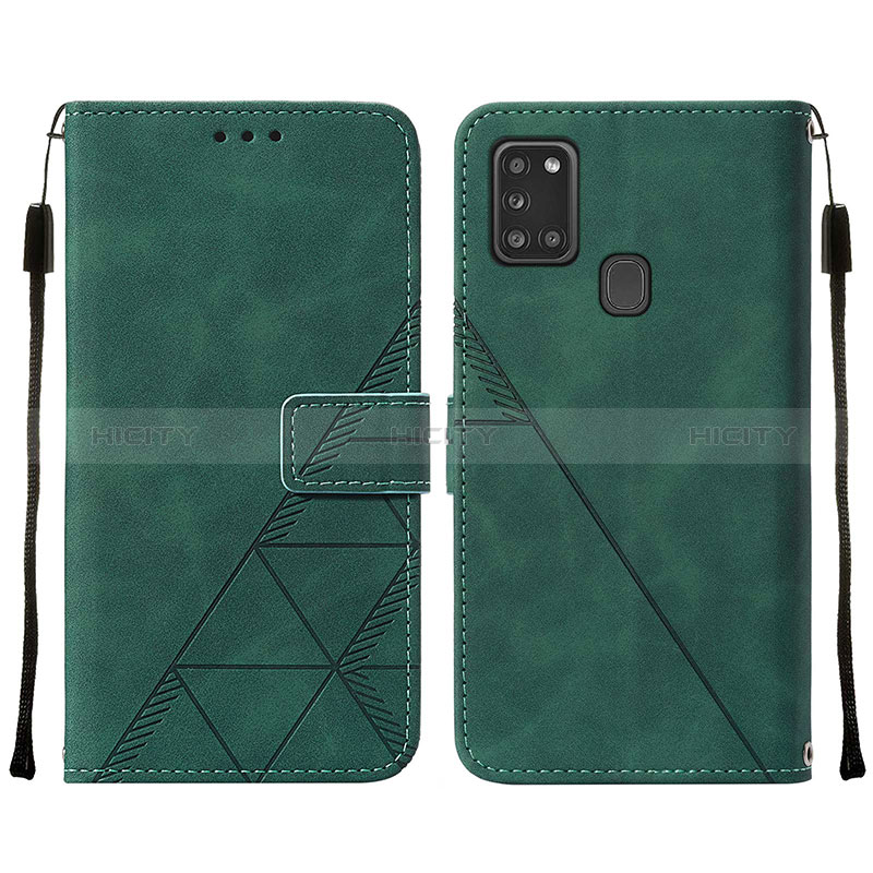 Funda de Cuero Cartera con Soporte Carcasa Y01B para Samsung Galaxy A21s Verde