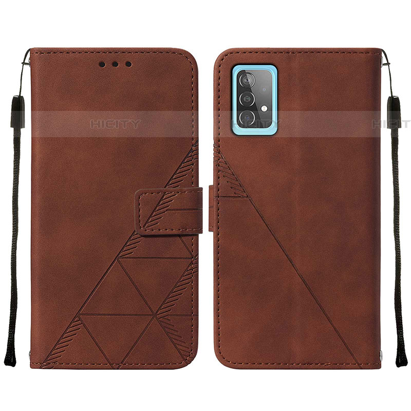 Funda de Cuero Cartera con Soporte Carcasa Y01B para Samsung Galaxy A52 4G Marron