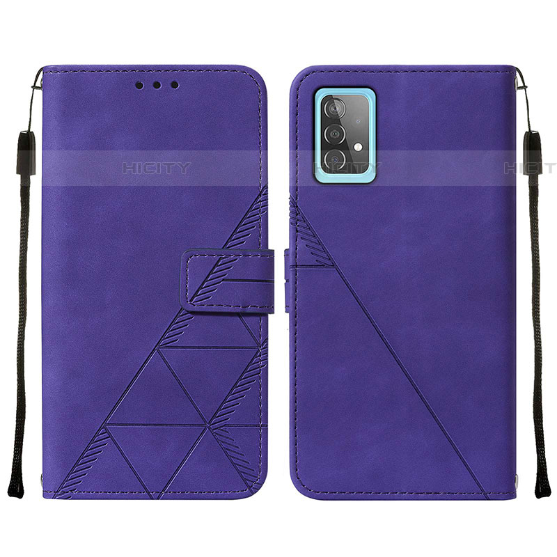 Funda de Cuero Cartera con Soporte Carcasa Y01B para Samsung Galaxy A52 4G Morado