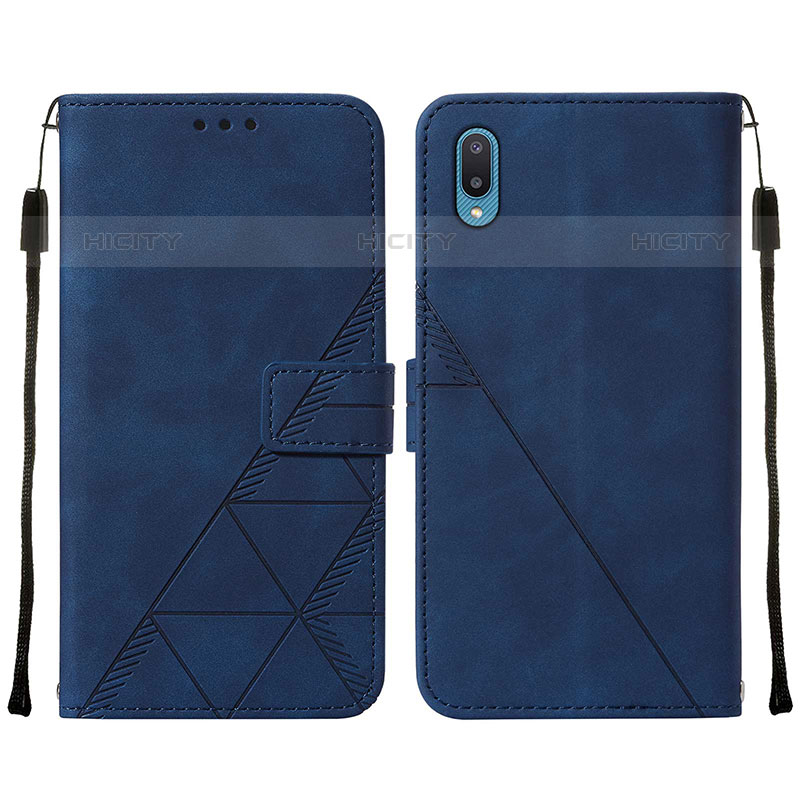 Funda de Cuero Cartera con Soporte Carcasa Y01B para Samsung Galaxy M02 Azul