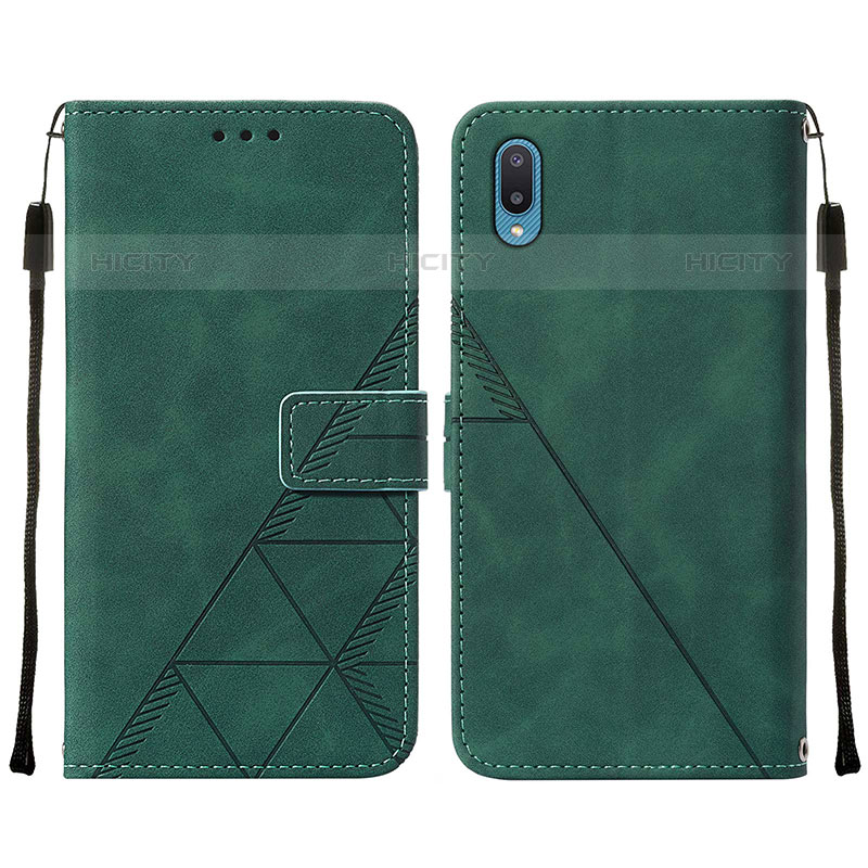 Funda de Cuero Cartera con Soporte Carcasa Y01B para Samsung Galaxy M02 Verde