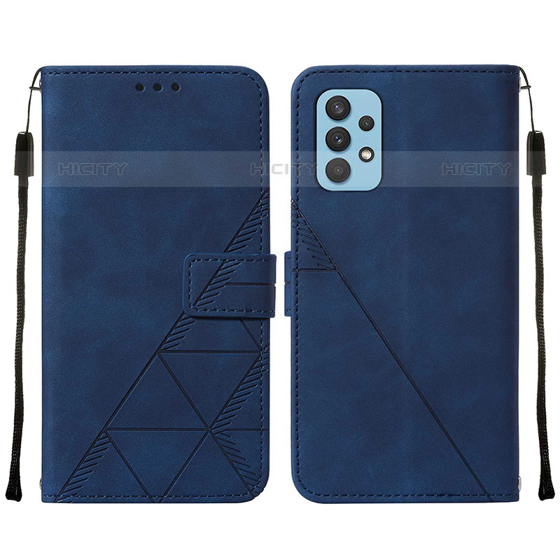 Funda de Cuero Cartera con Soporte Carcasa Y01B para Samsung Galaxy M32 5G Azul