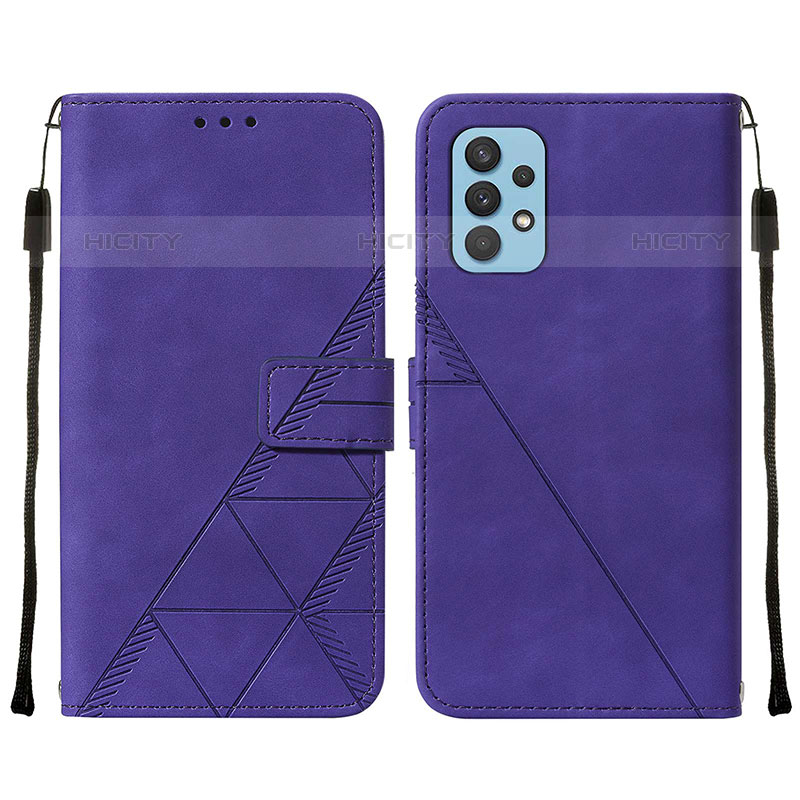 Funda de Cuero Cartera con Soporte Carcasa Y01B para Samsung Galaxy M32 5G Morado