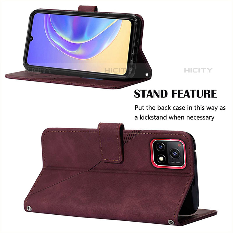 Funda de Cuero Cartera con Soporte Carcasa Y01B para Vivo iQOO U3 5G