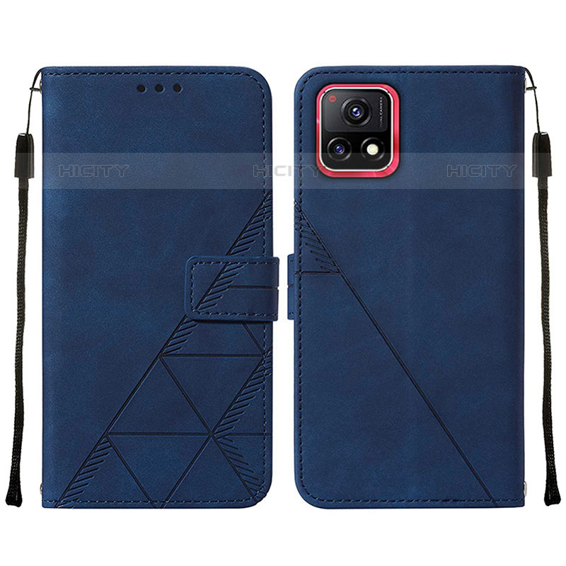 Funda de Cuero Cartera con Soporte Carcasa Y01B para Vivo iQOO U3 5G Azul