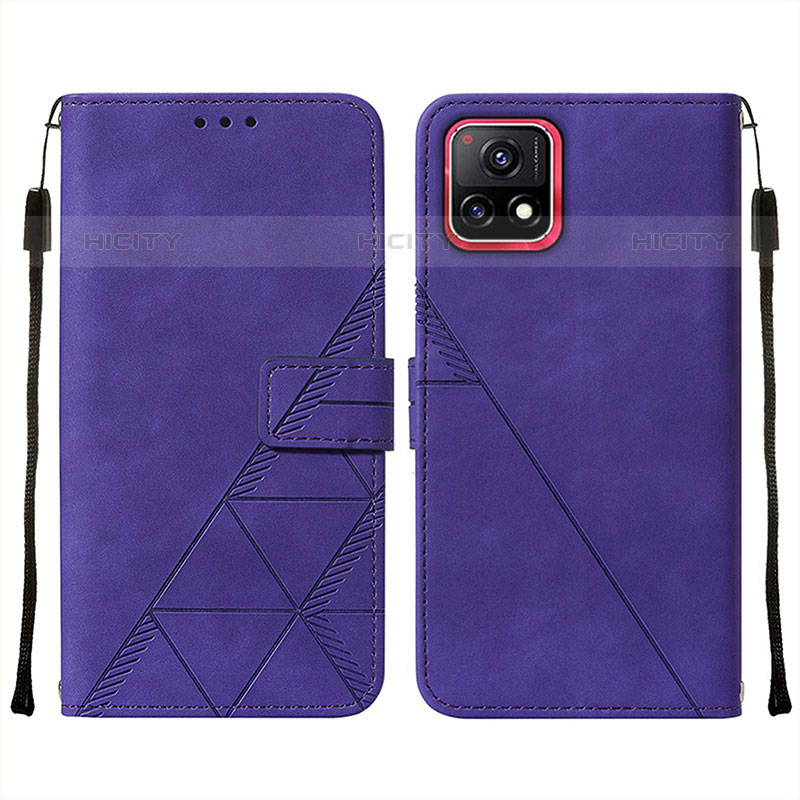 Funda de Cuero Cartera con Soporte Carcasa Y01B para Vivo iQOO U3 5G Morado