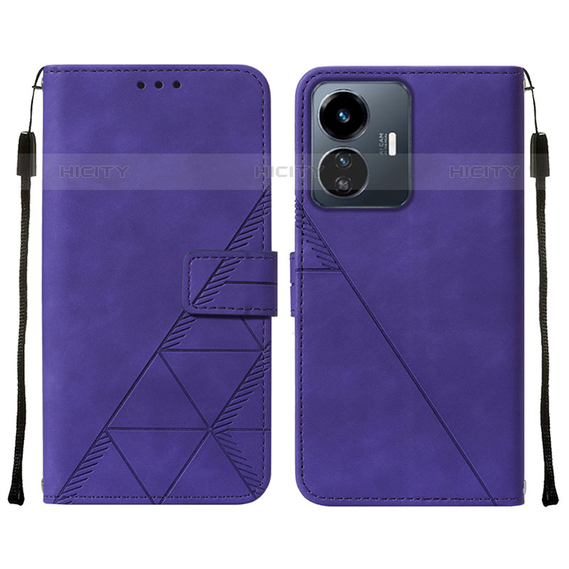 Funda de Cuero Cartera con Soporte Carcasa Y01B para Vivo iQOO Z6 Lite 5G Morado