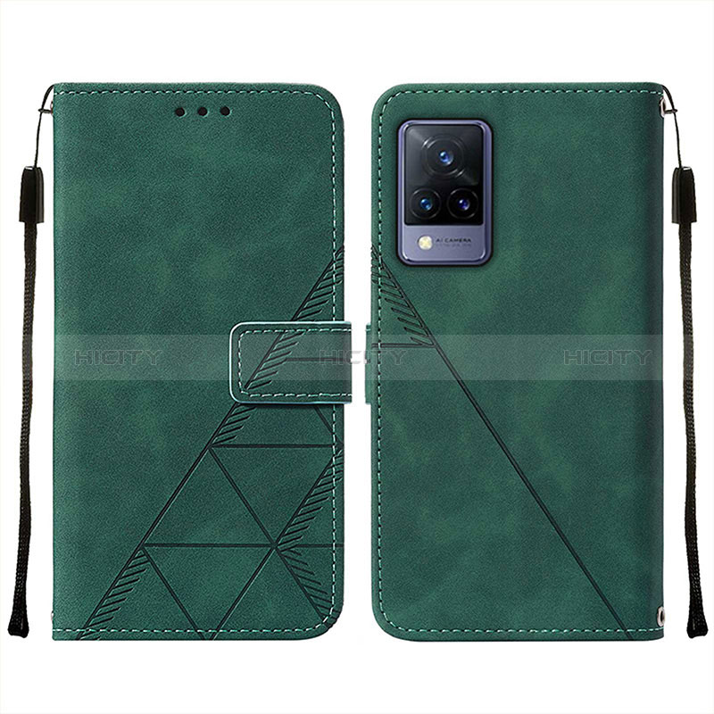 Funda de Cuero Cartera con Soporte Carcasa Y01B para Vivo V21 5G Verde