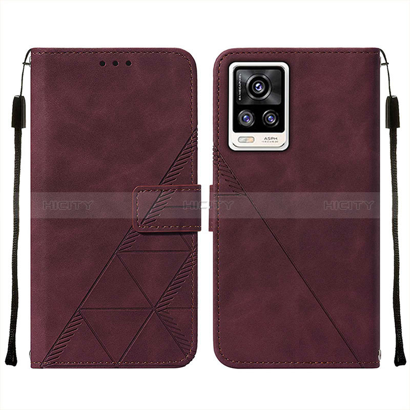 Funda de Cuero Cartera con Soporte Carcasa Y01B para Vivo V21e 4G