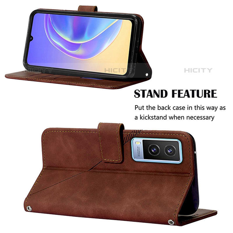 Funda de Cuero Cartera con Soporte Carcasa Y01B para Vivo V21e 5G