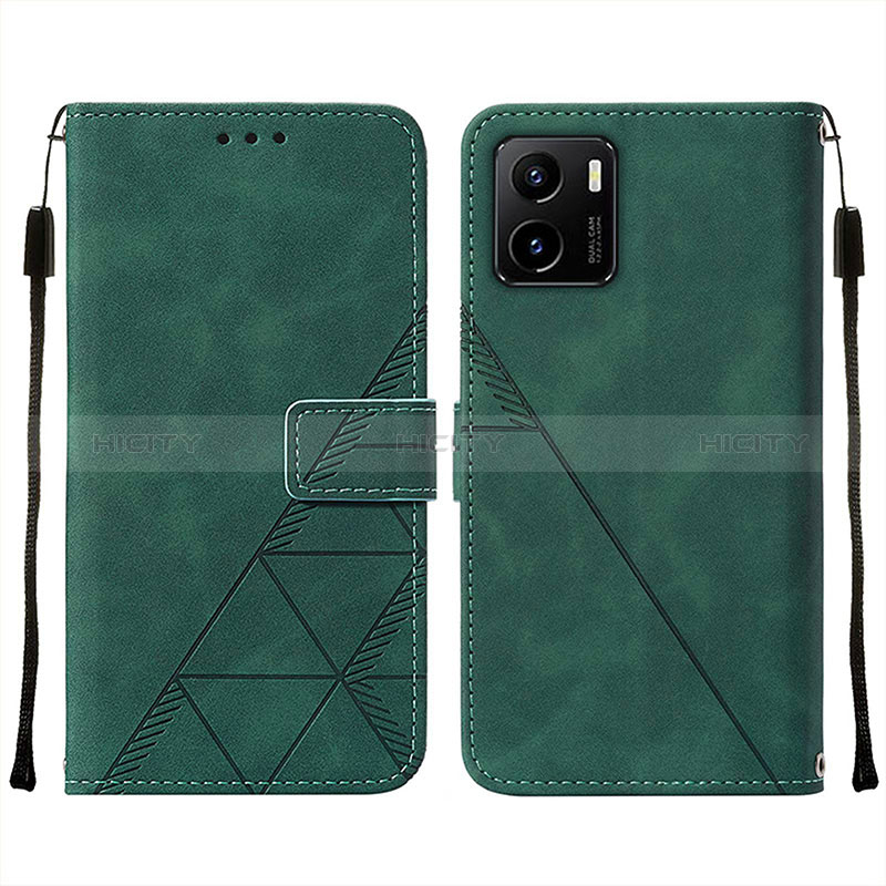 Funda de Cuero Cartera con Soporte Carcasa Y01B para Vivo Y10 t1 Verde