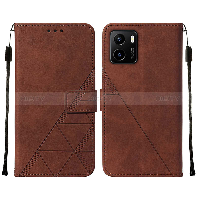 Funda de Cuero Cartera con Soporte Carcasa Y01B para Vivo Y15C Marron